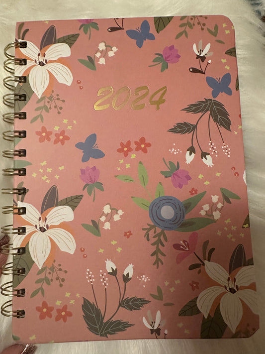 Pink floral planner