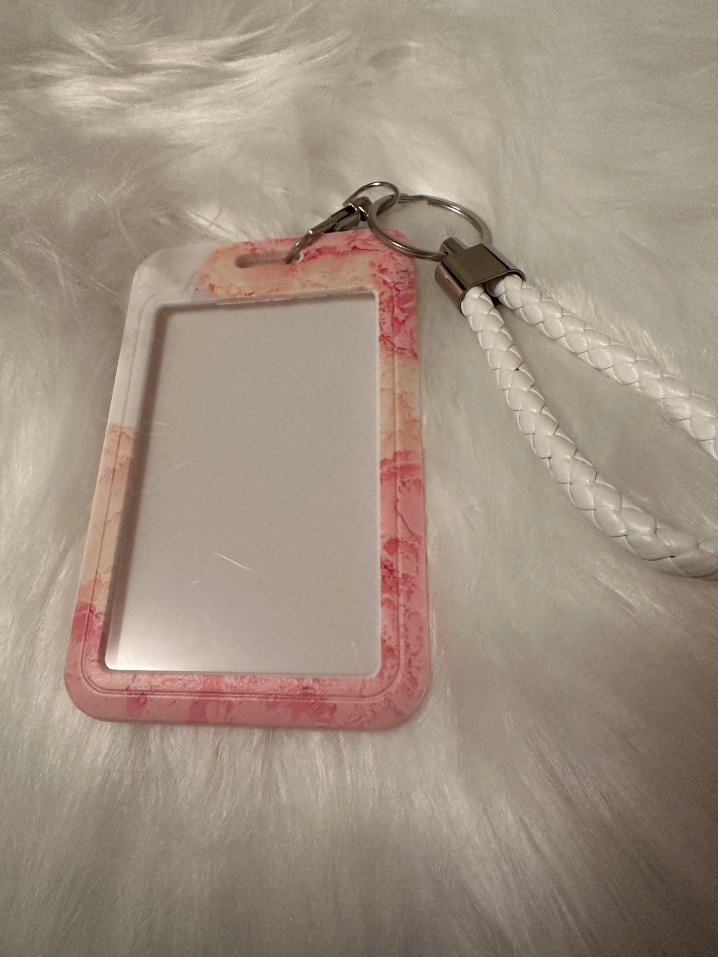 Pink badge lanyard